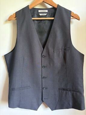 Le Château Pinstripe Black and White Vest Size L